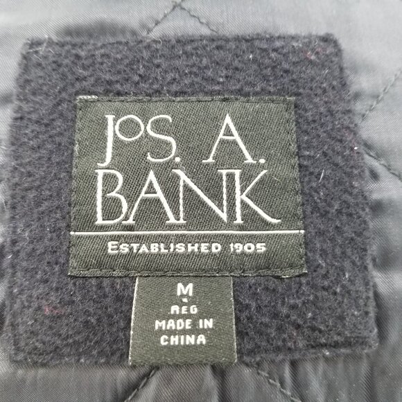 Jos. A. Bank Full Zip Wool Cashmere Blue Bomber Lined Jacket Men's Medium - Picture 11 of 13